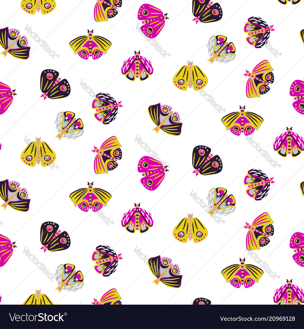 Moth Seamless Pattern Royalty Free Vector Image 3517