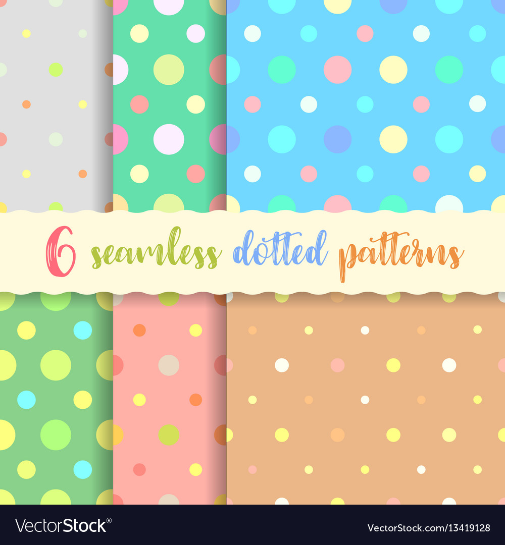 Polka dots seamless patterns vector image Polka dots seamless patterns
