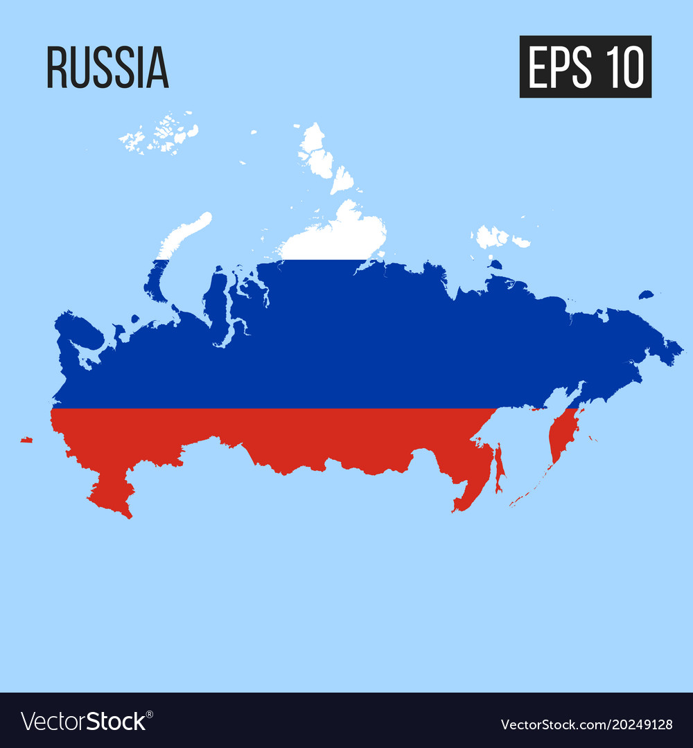 World map with russia flag Royalty Free Vector Image