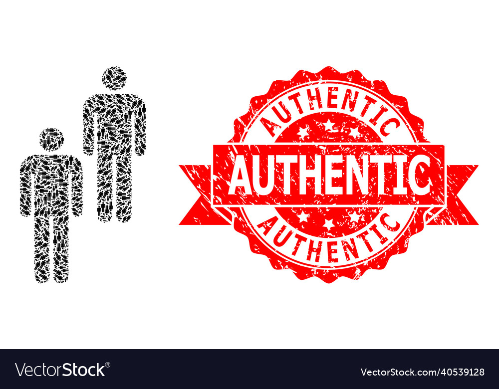 Scratched authentic seal stamp and recursive Vector Image Scratched authentic seal stamp and recursive