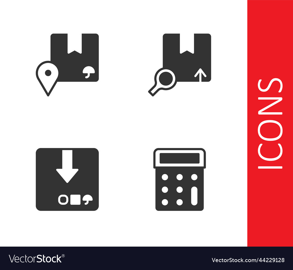 Set calculator location with cardboard box