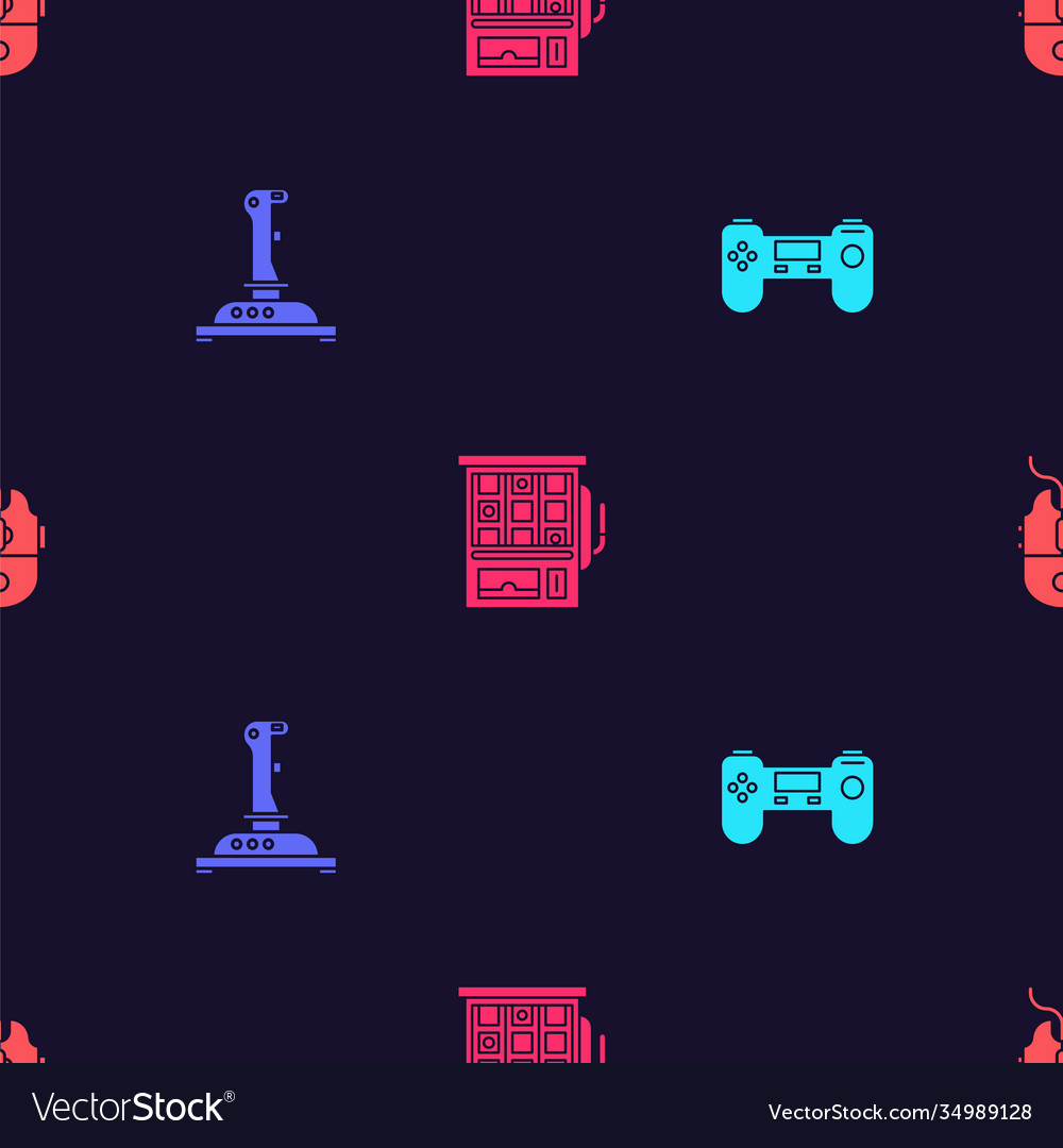 Set gamepad joystick for arcade machine slot vector image Set gamepad joystick for arcade machine slot