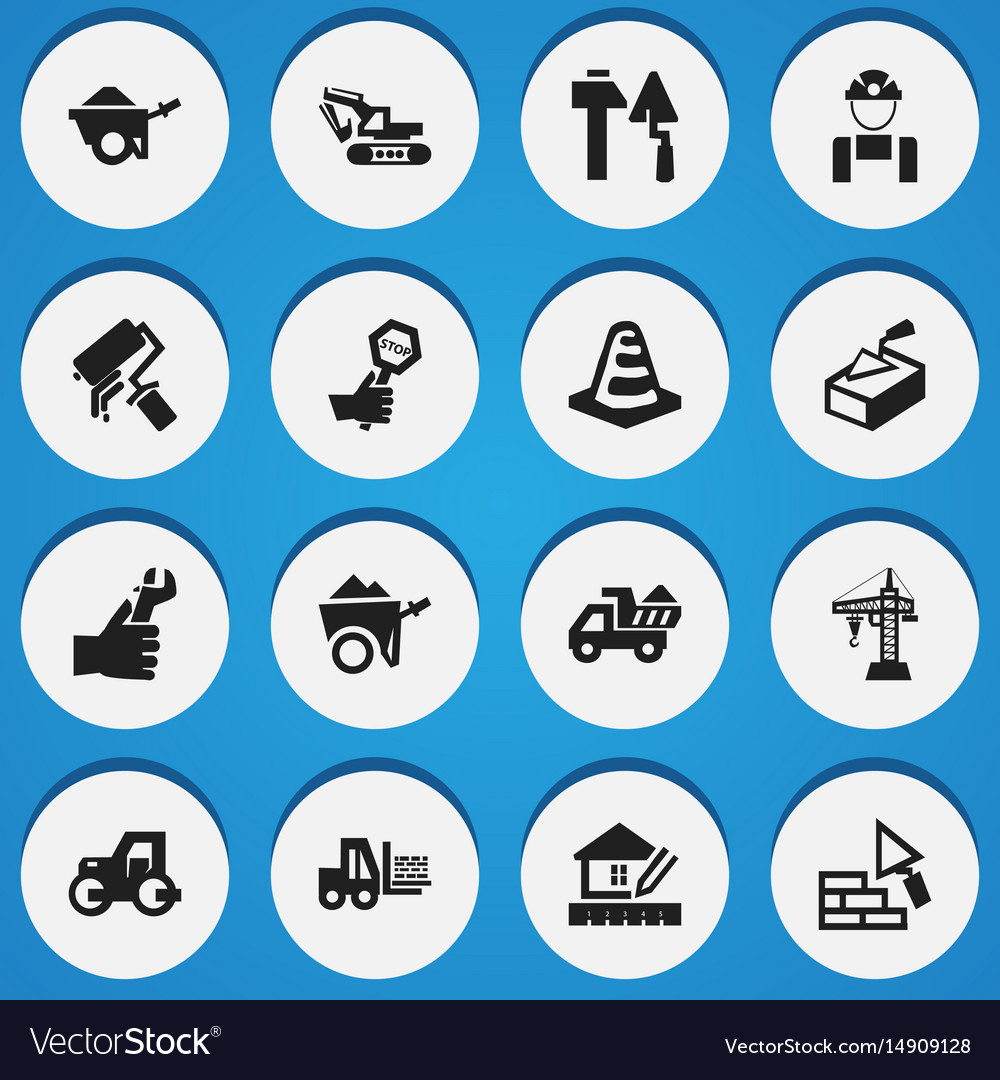 Set of 16 editable structure icons includes