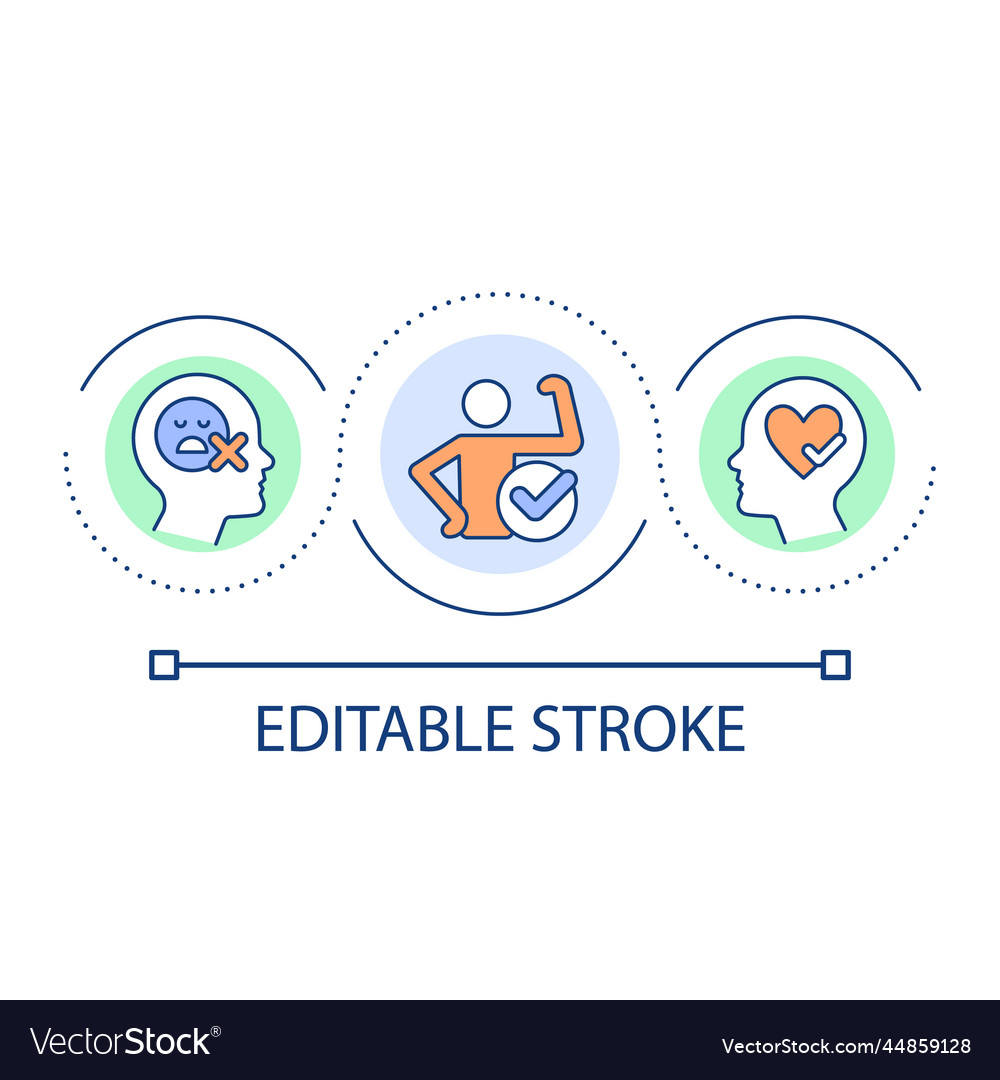 Silence inner critic loop concept icon vector image Silence inner critic loop concept icon