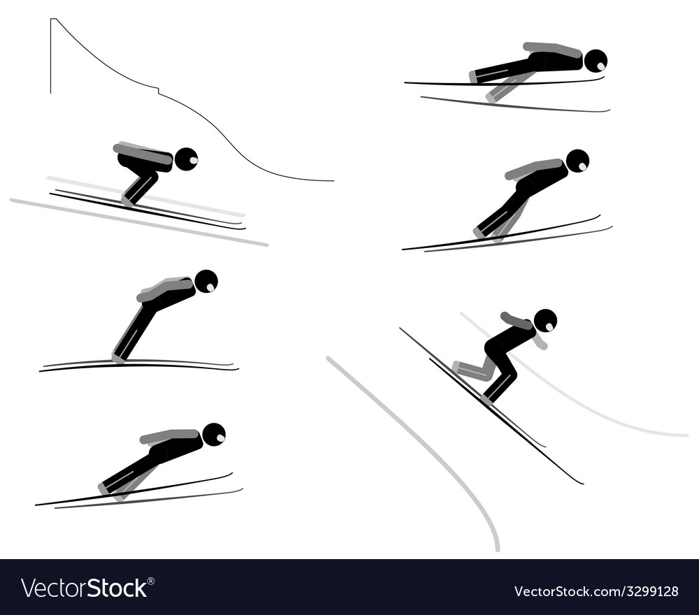 Ski jumping - pictograph set