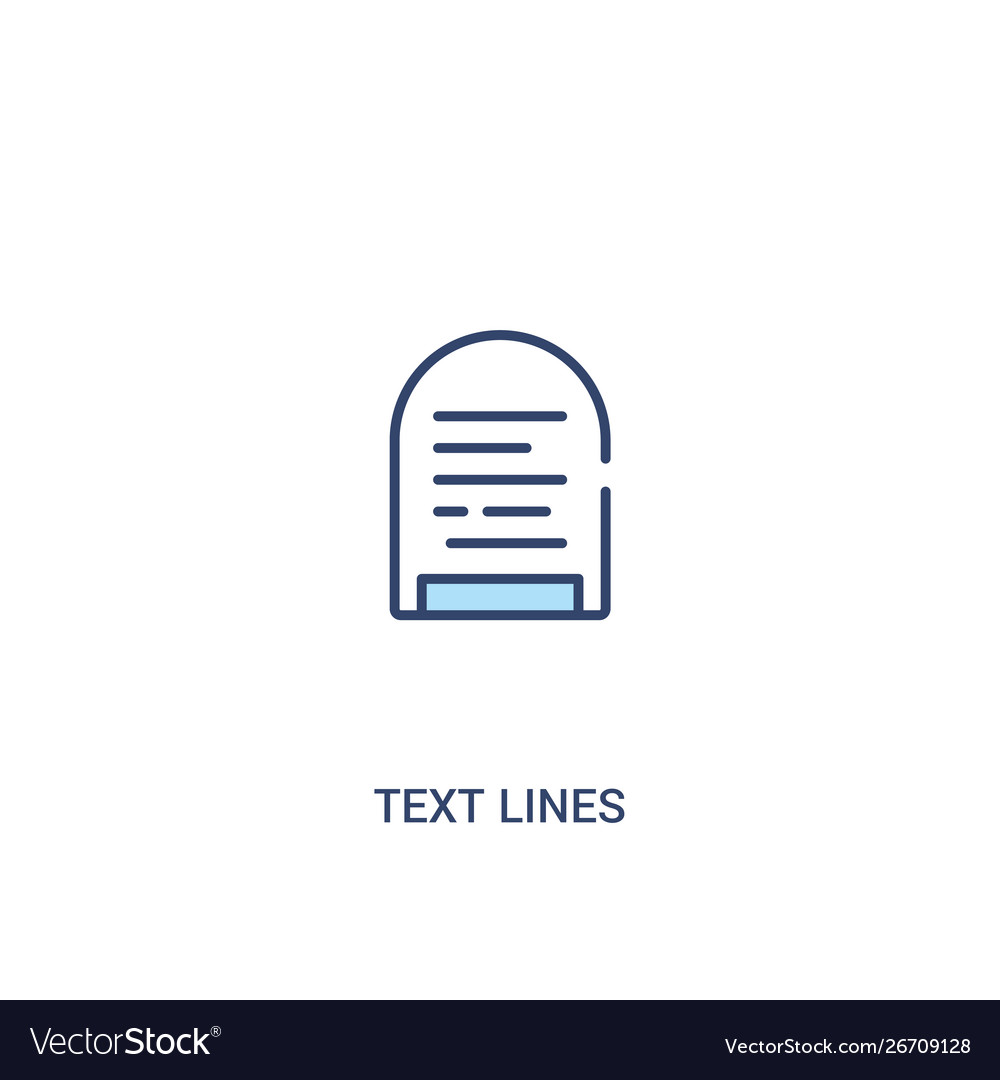 Text lines concept 2 colored icon simple line Vector Image Text lines concept 2 colored icon simple line