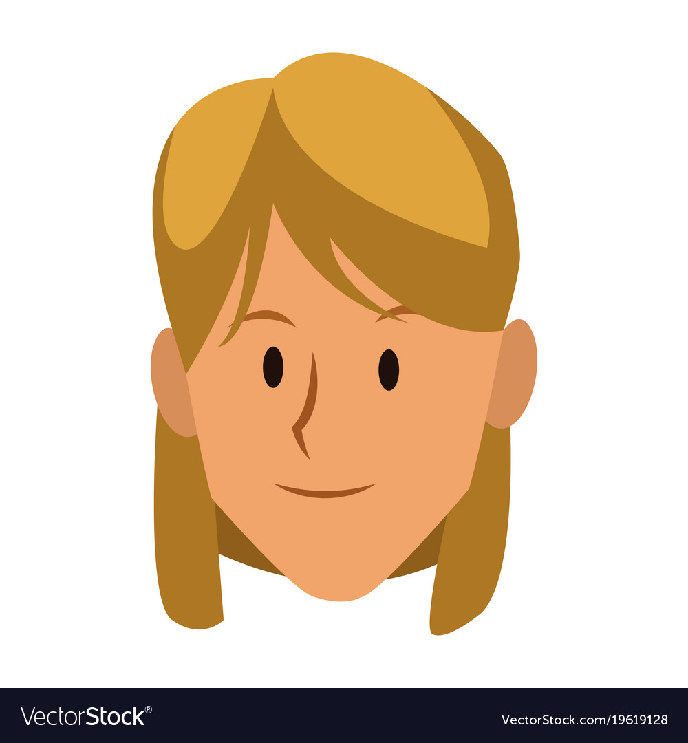 Woman face smiling cartoon Royalty Free Vector Image