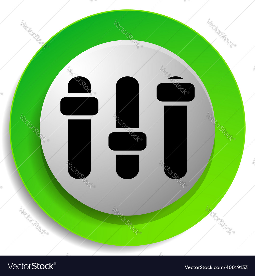 Adjuster slider tuner fader bars with levers knobs vector image Adjuster slider tuner fader bars with levers knobs