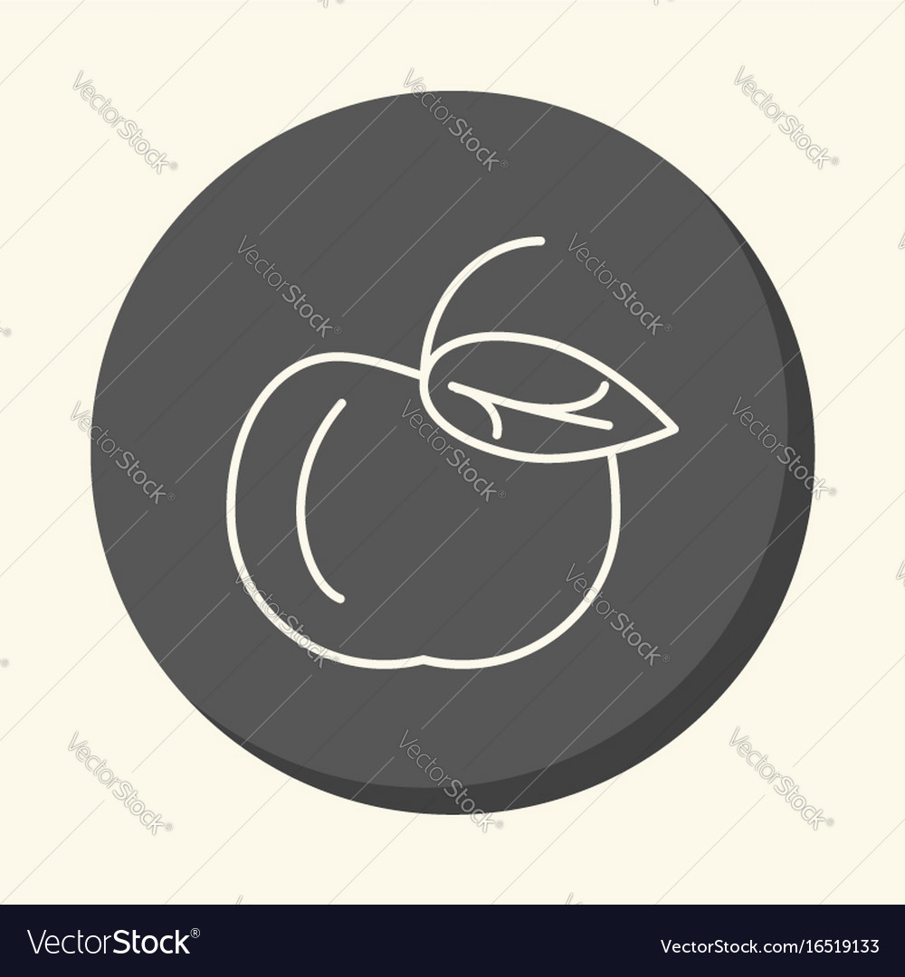 Apple with a handle and leaf circular