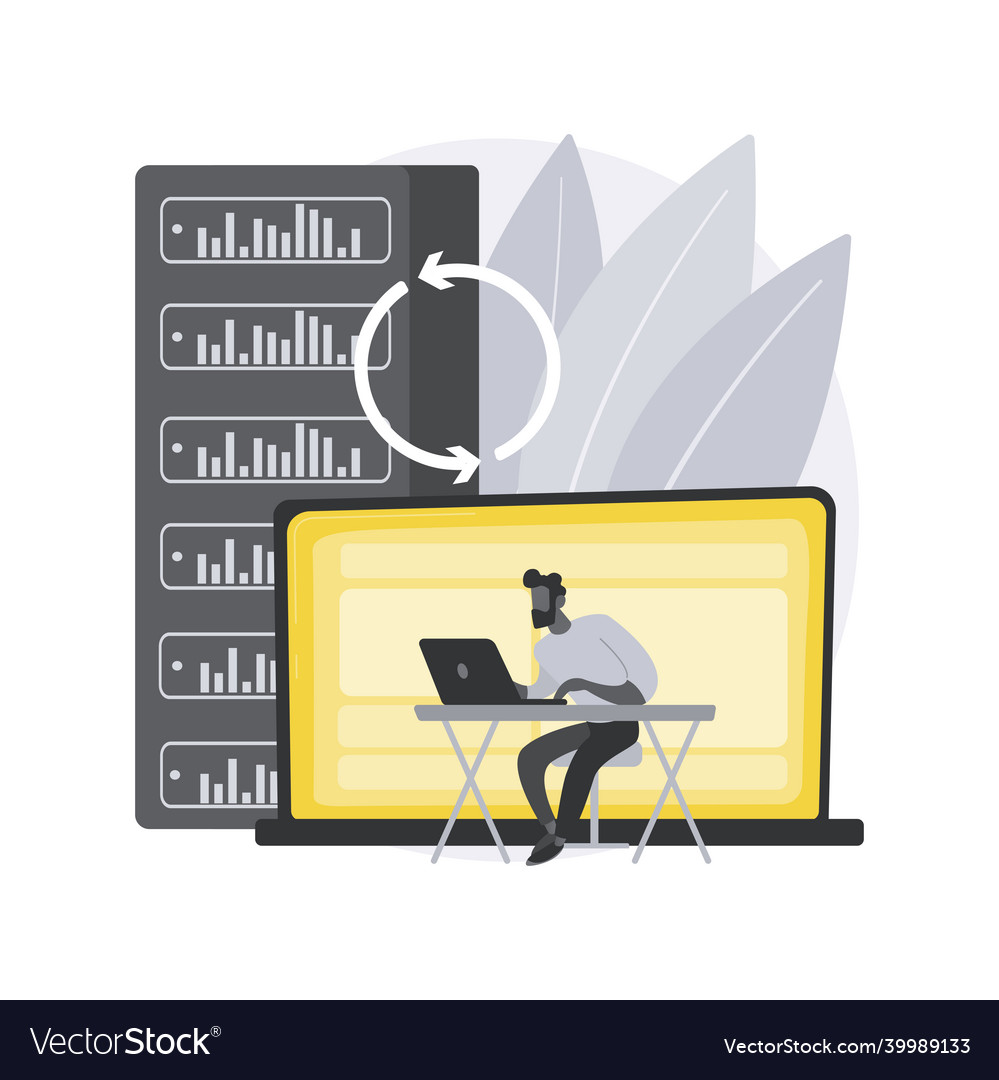 Backup server abstract concept vector image Backup server abstract concept