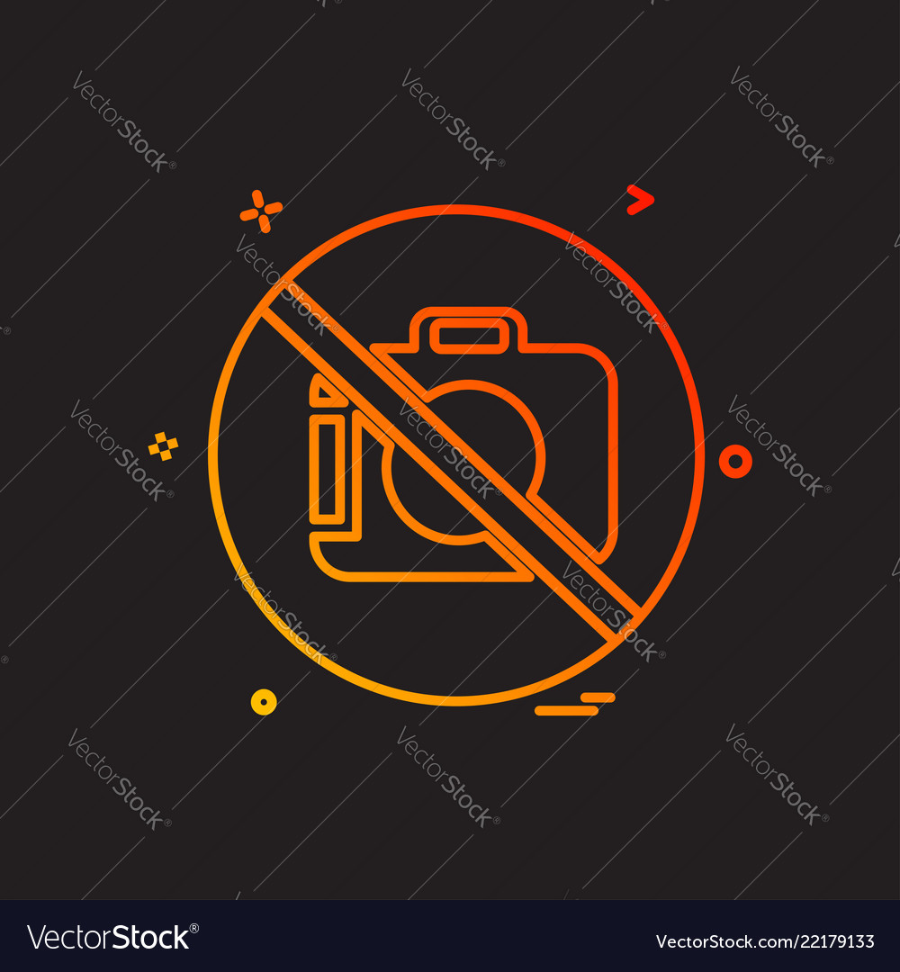 Camera not allowed icon design Vector Image Camera not allowed icon design