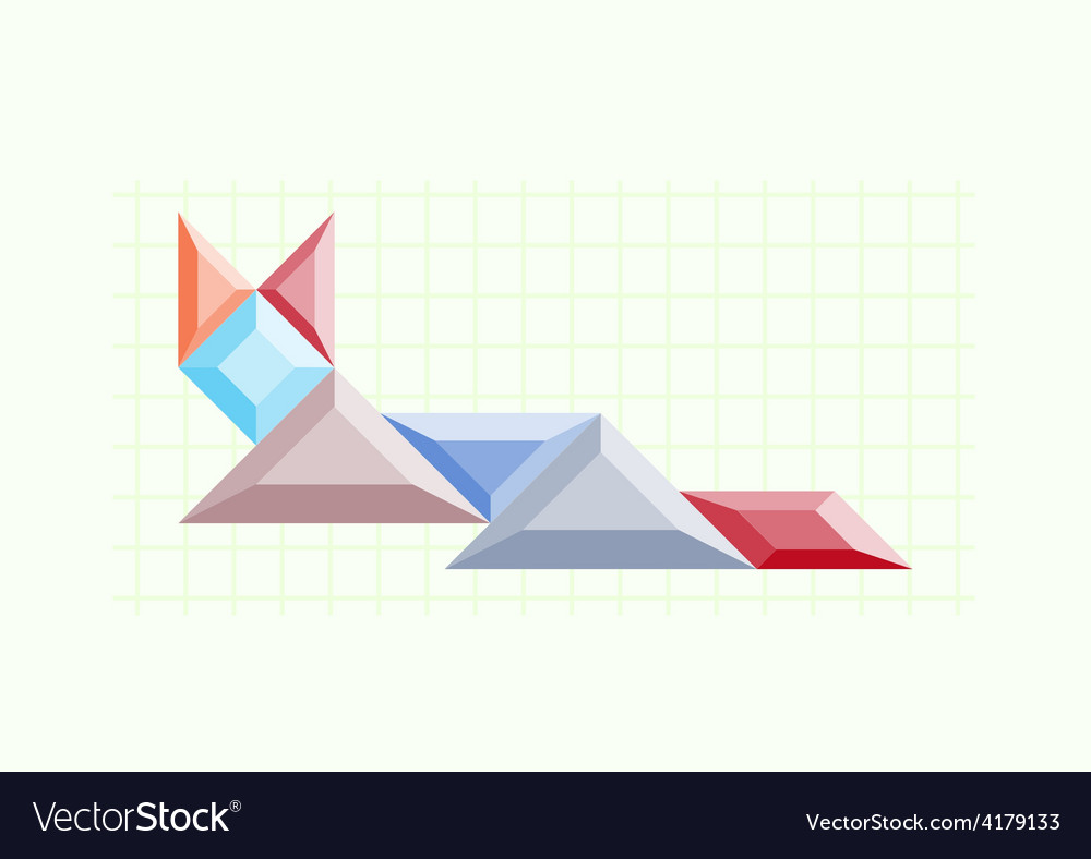 Cat icon button on the background tangram