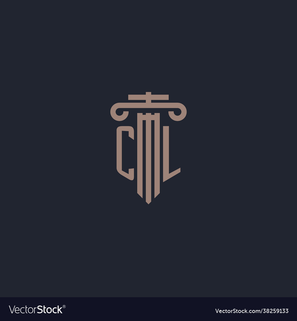 Cl initial logo monogram with pillar style design