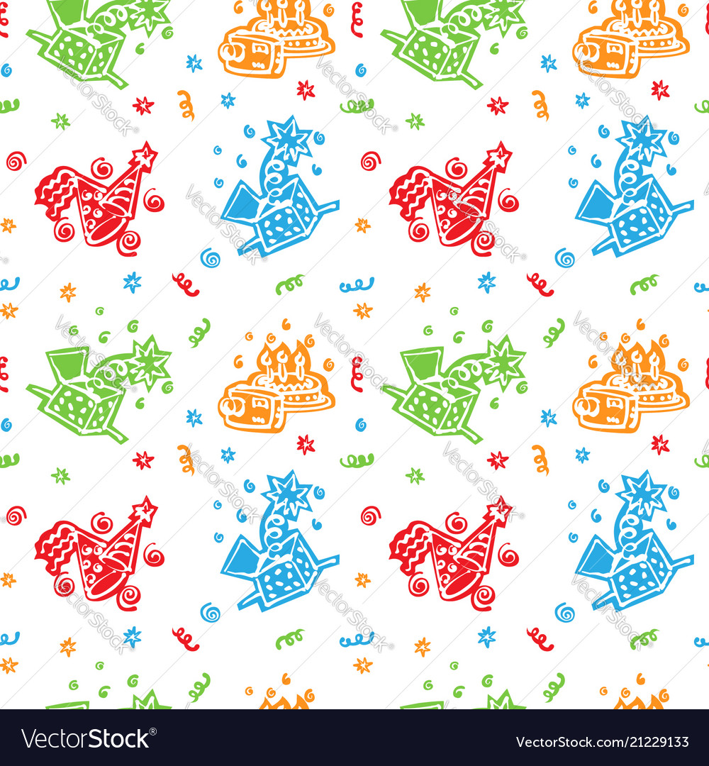 Colorful happy birthday pattern background