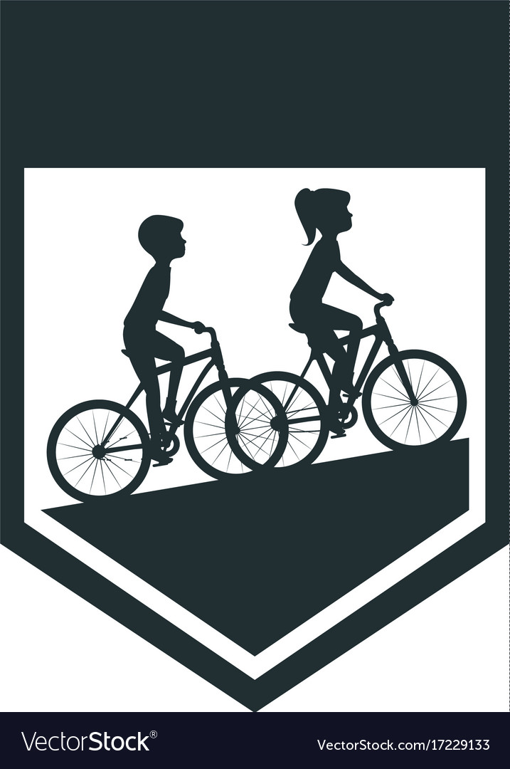 Radfahrer mit Fahrradrahmen