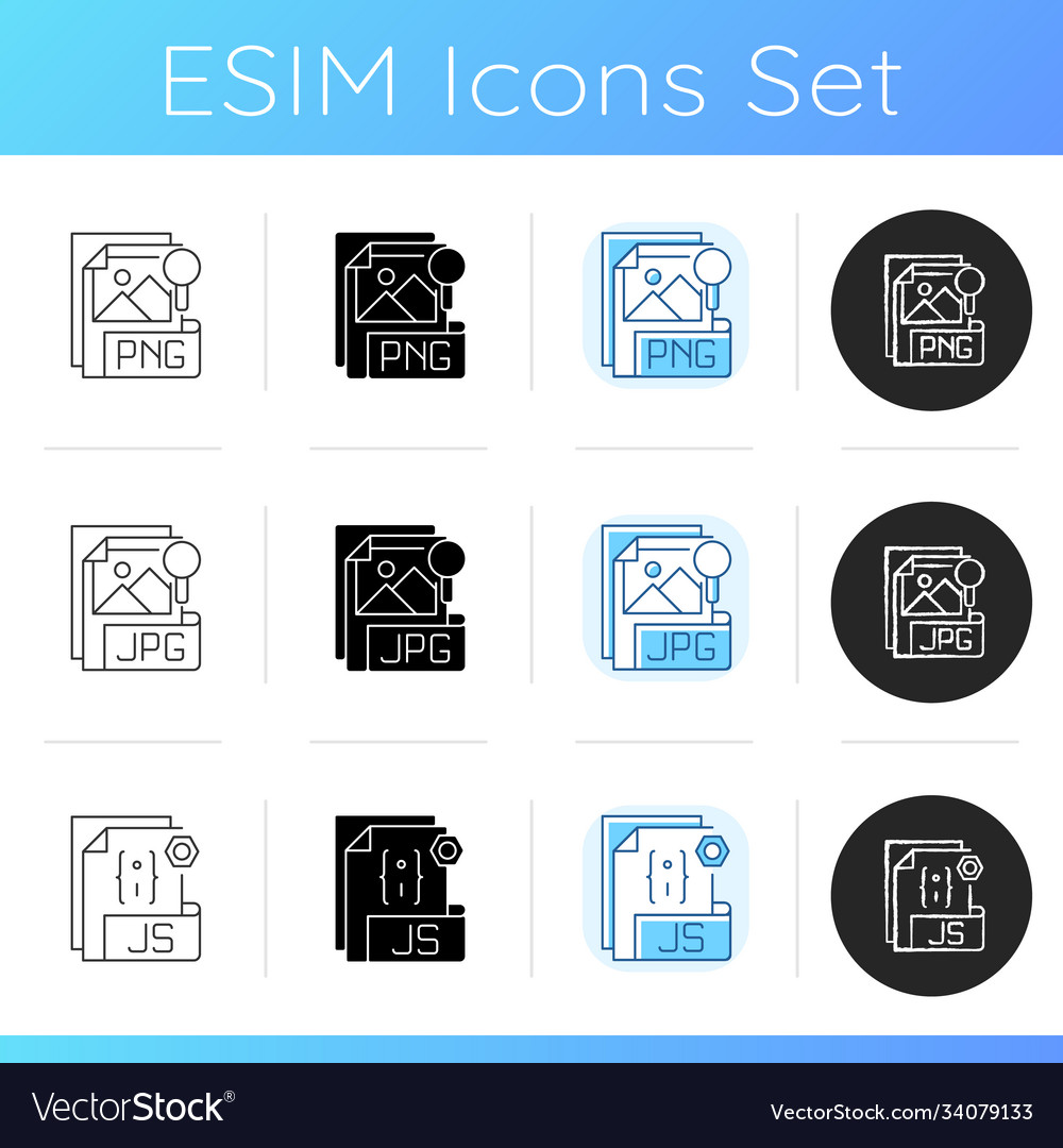 File types icons set