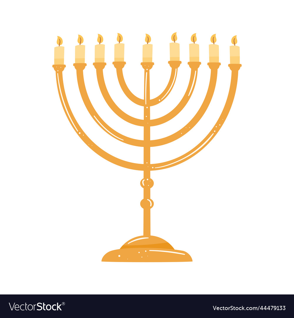 Golden jewish chandelier Royalty Free Vector Image