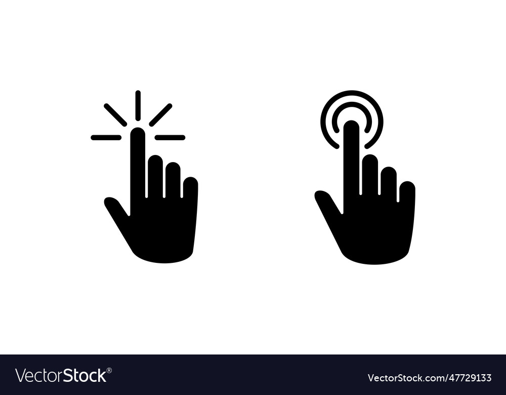 Hand click icon clicking finger pointer