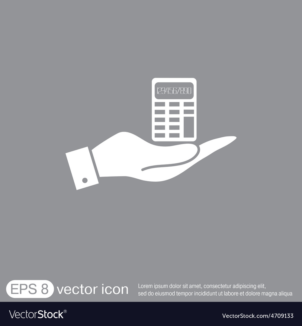 Hand Holding A Calculator Royalty Free Vector Image Hand Holding A Calculator Royalty Free Vector Image