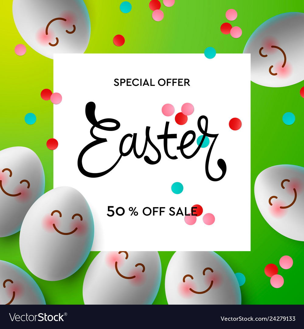 Happy easter background template with colorful vector image Happy easter background template with colorful