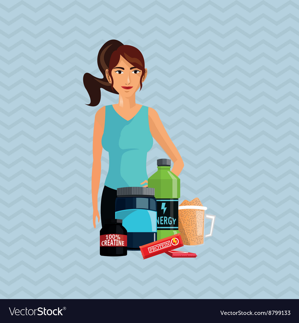 Healthy lifestyle cartoon woman design