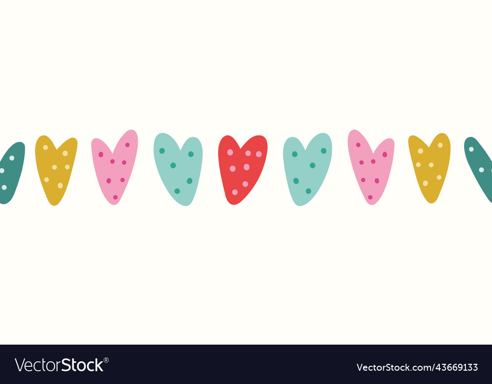 Heart background border cute seamless Royalty Free Vector