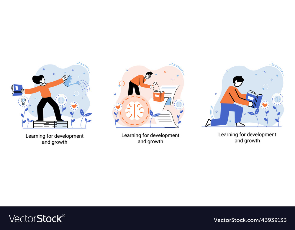 Learning for development and growth self-learning vector image Learning for development and growth self-learning