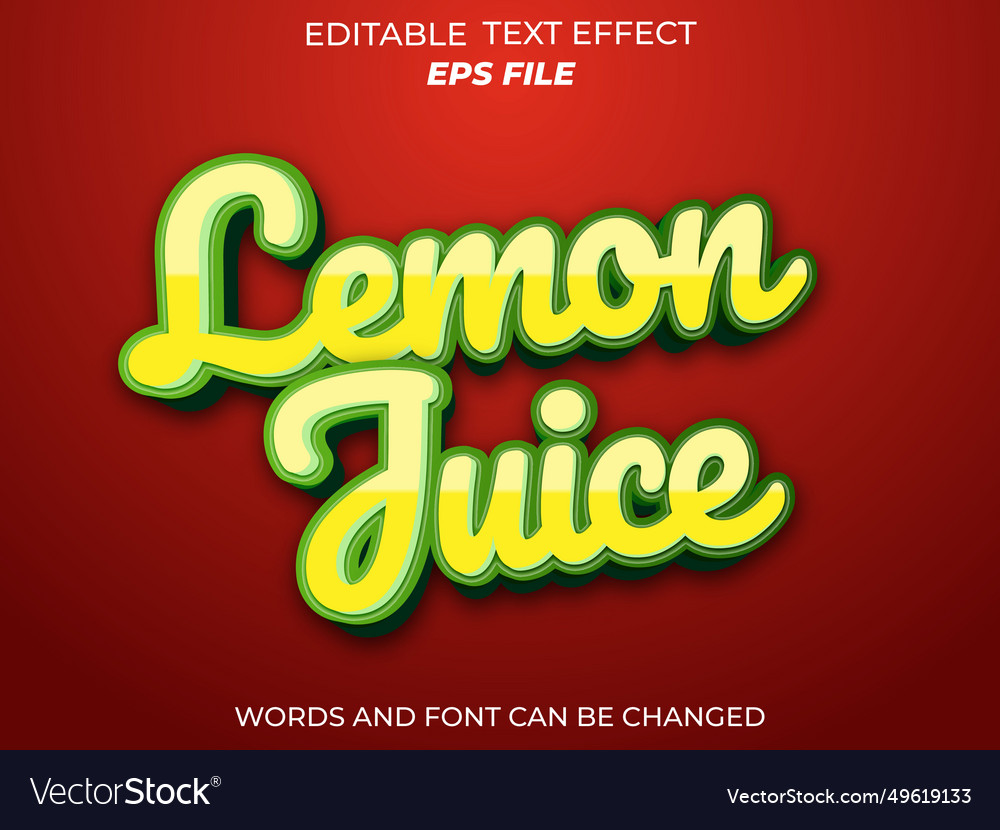 Lemon juice text effect font editable typography