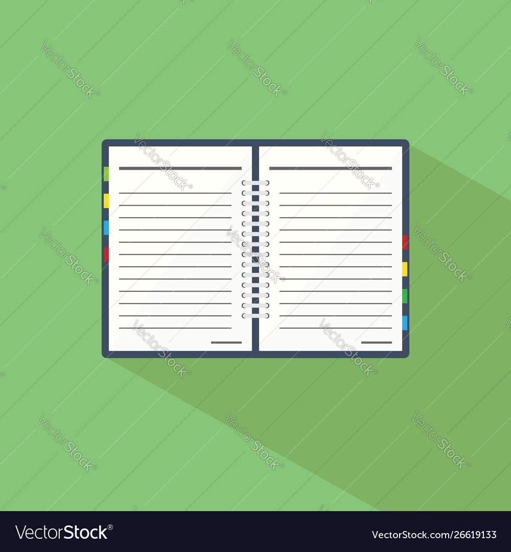 Notebook in a flat style icon vector image Notebook in a flat style icon