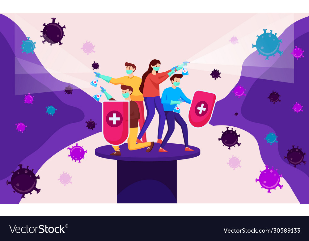 People fight corona covid-19 virus Royalty Free Vector Image