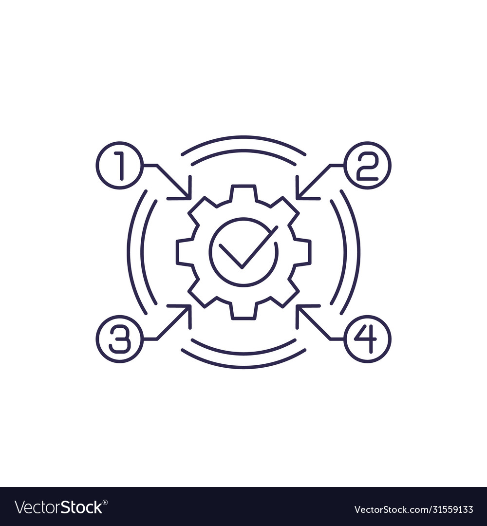 Process optimization line icon Royalty Free Vector Image