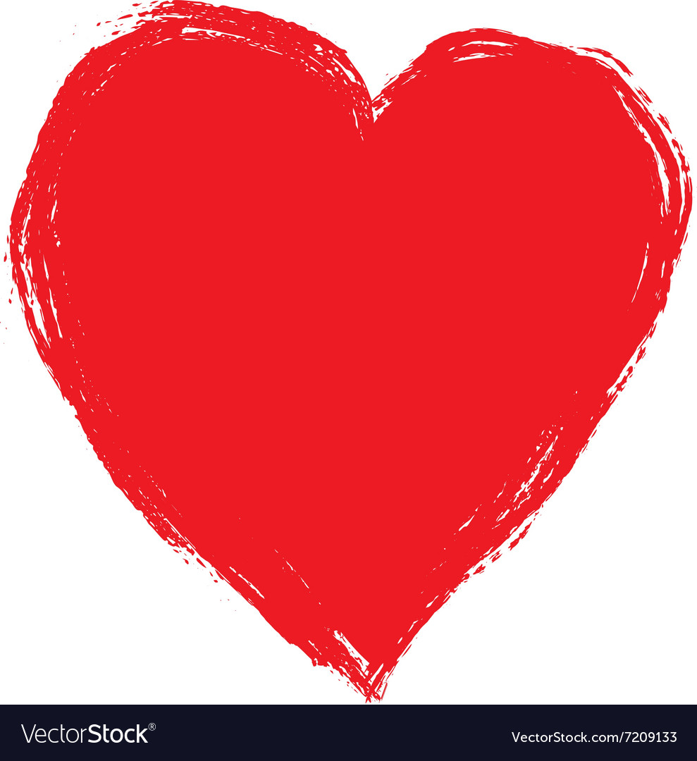 Download Red brush heart Royalty Free Vector Image - VectorStock