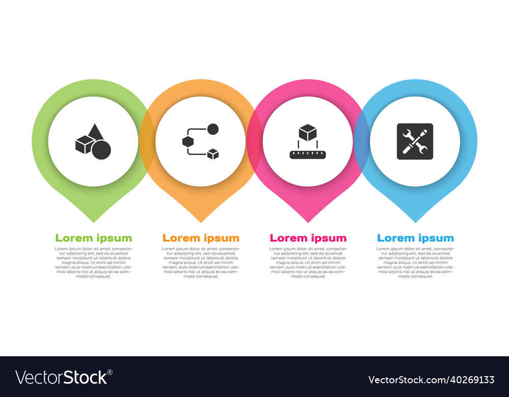 Set basic geometric shapes isometric cube and 3d vector image Set basic geometric shapes isometric cube and 3d