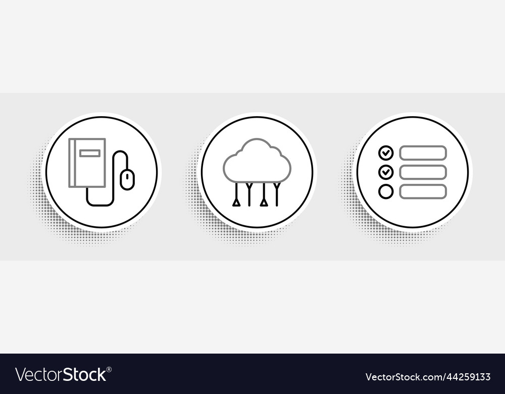 Set line task list electronic book with mouse vector image Set line task list electronic book with mouse