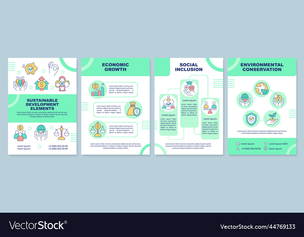 Sustainable development elements brochure template