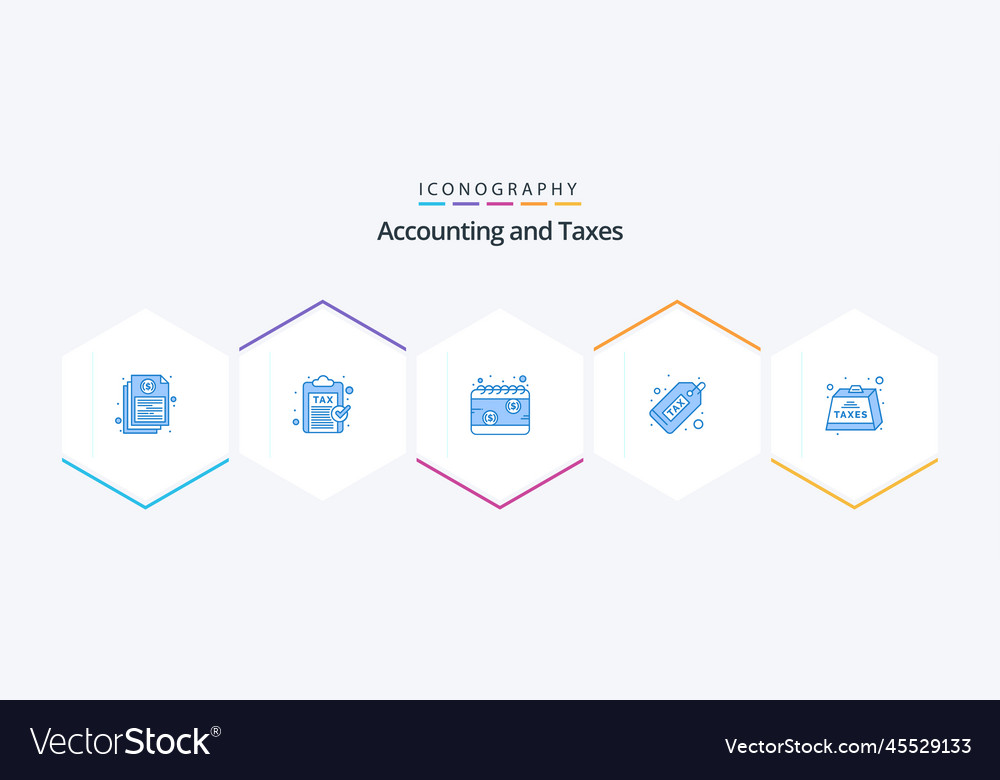 Taxes 25 blue icon pack including duty cash