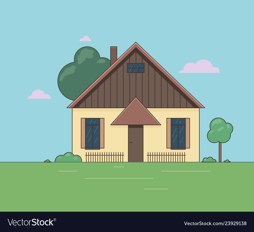 A little house landscape vector image A little house landscape