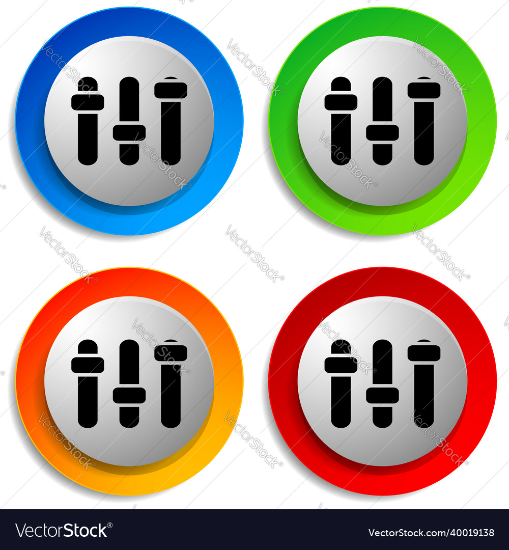 Adjuster slider tuner fader bars with levers knobs vector image Adjuster slider tuner fader bars with levers knobs