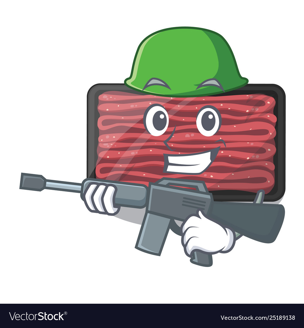 Army minced meat isolated in character Vector Image Army minced meat isolated in character