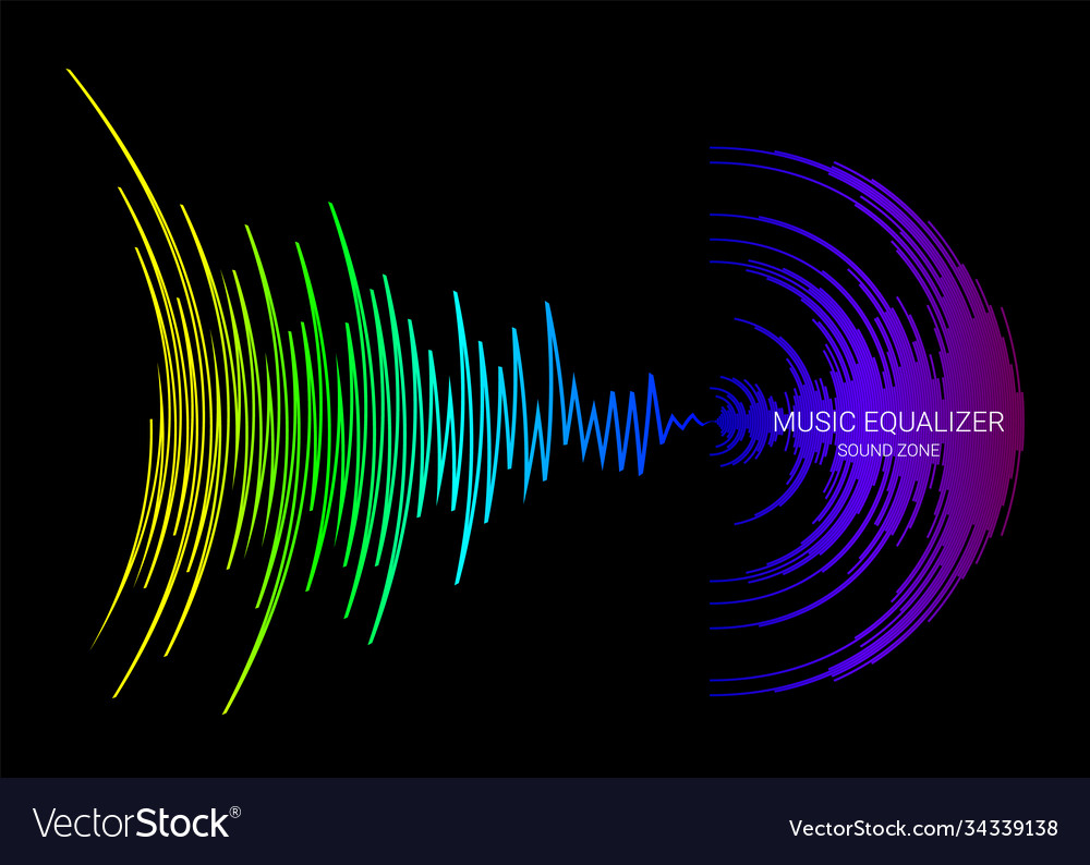 Black music background with colorful dynamic waves