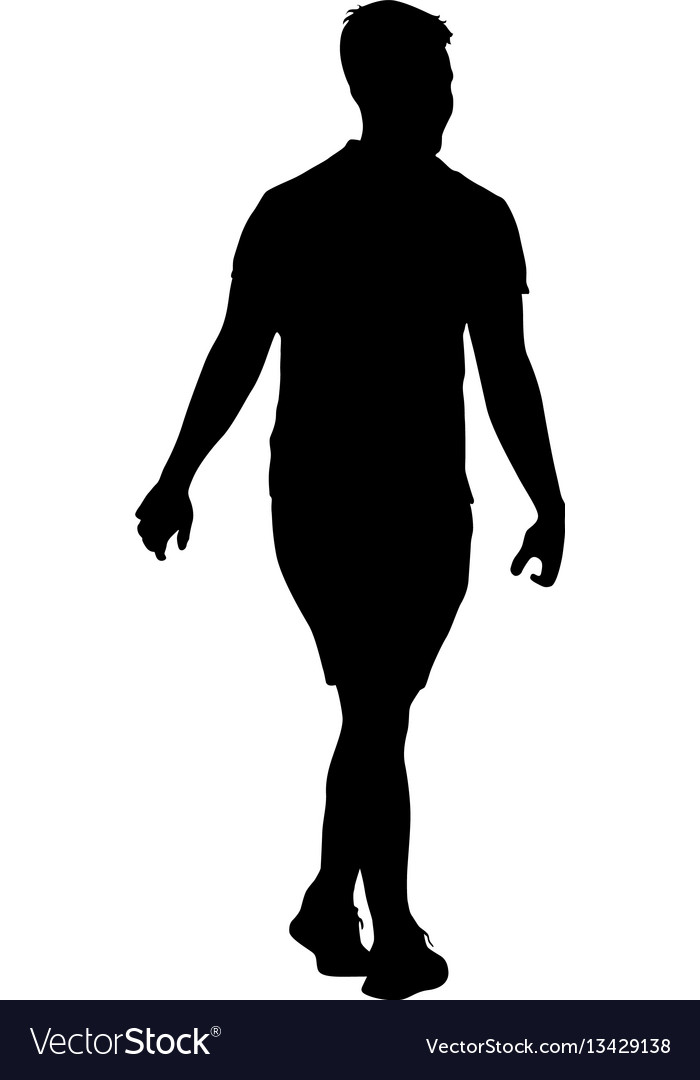 Black silhouettes man on white background Vector Image