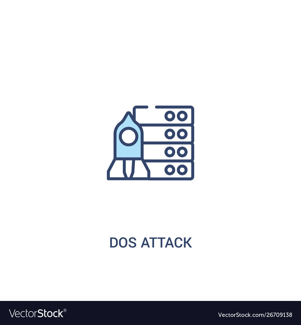 Dos attack concept 2 colored icon simple line