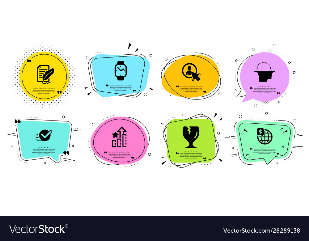 Face scanning checkbox and smartwatch icons set Vector Image Face scanning checkbox and smartwatch icons set