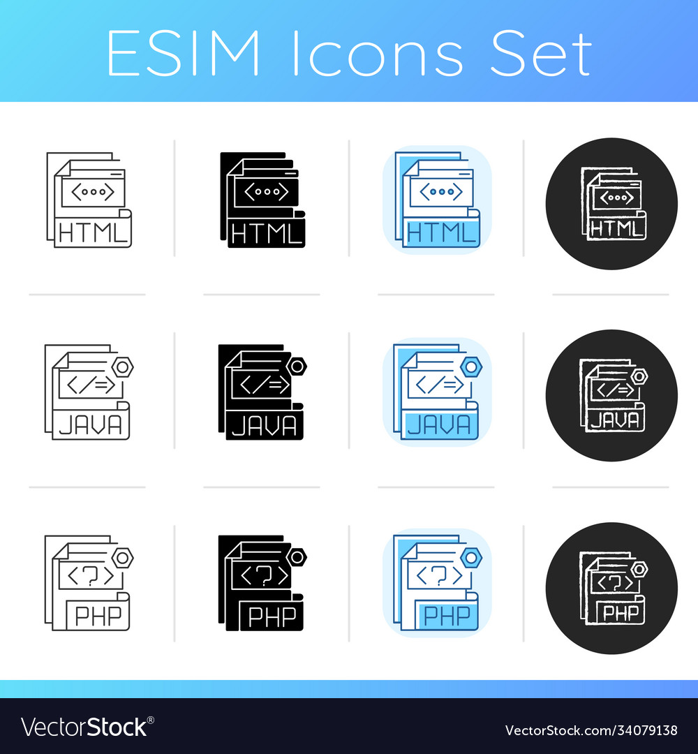 File types icons set Vector Image File types icons set