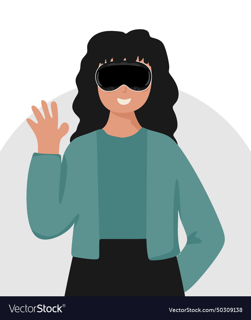 Girl with spatial computing device
