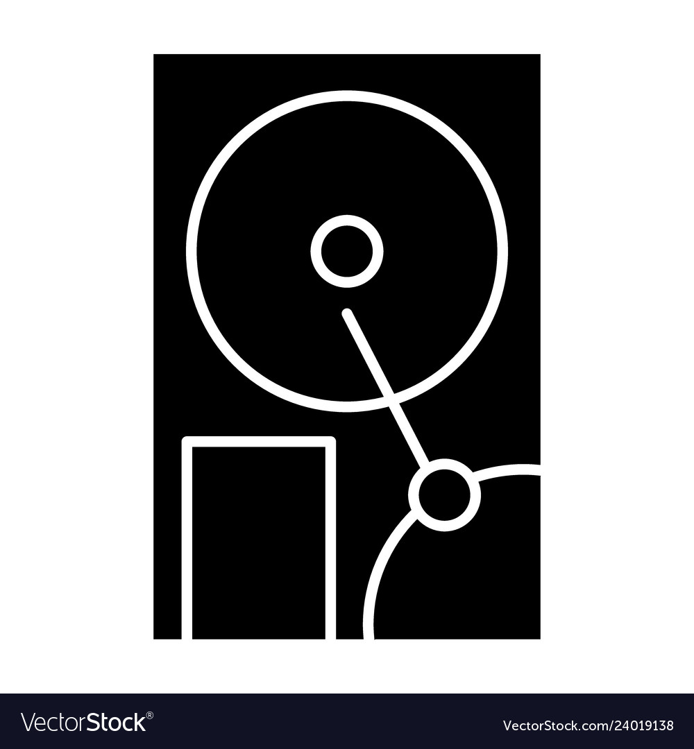 Hard disk solid icon storage Vector Image Hard disk solid icon storage