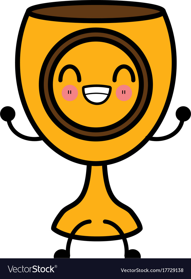 Holy chalice isolated cute kawaii cartoon