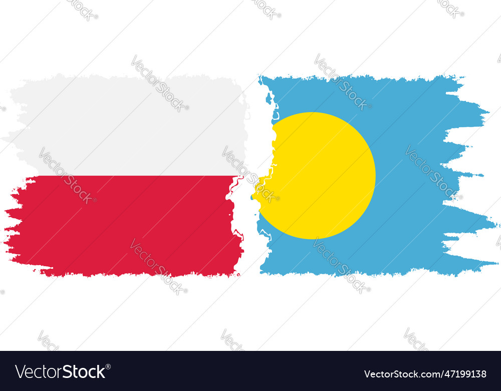 Palau and poland grunge flags connection