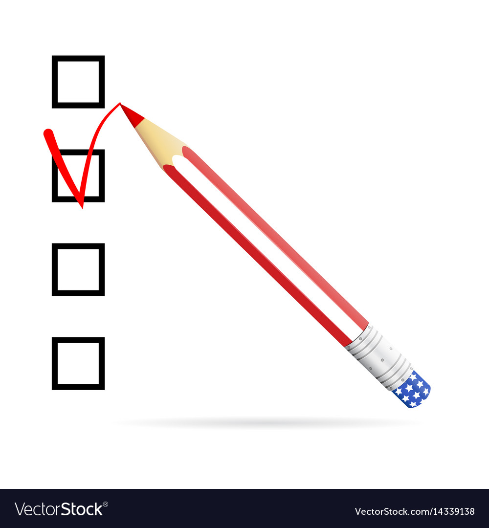 Pencil drawing check mark in box us