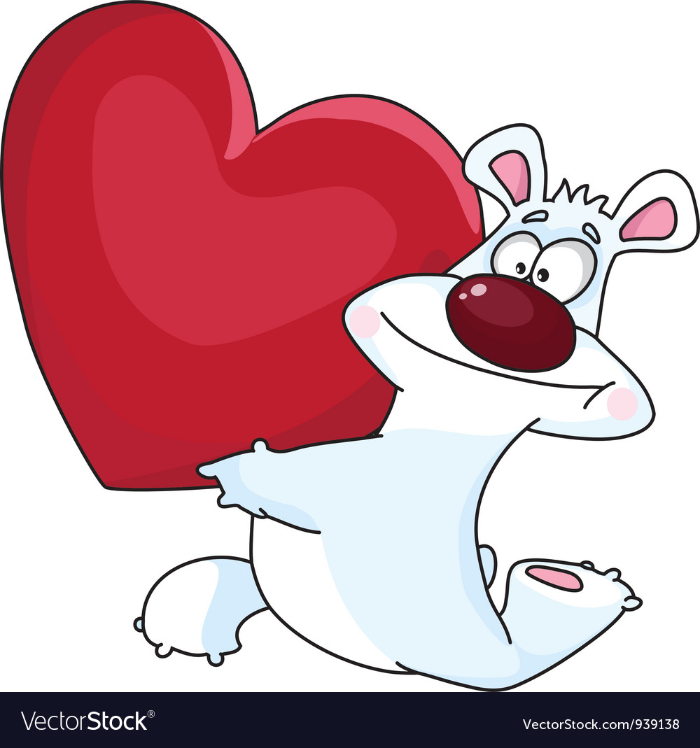 Polar Bear And Heart Royalty Free Vector Image